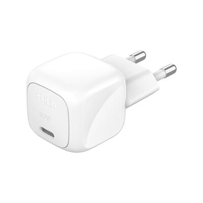 Belkin BoostCharge Oplader, 30 W, compact en draagbaar, USB-C Power Delivery, voor alle modellen van Apple iPhone 17, Air, 16, 15, Samsung Galaxy, iPad, AirPods, Pixel, tablets enz. Wit Belkin BoostCharge Oplader, 30 W, compact en draagbaar, USB-C Power Delivery, voor alle modellen van Apple iPhone 17, Air, 16, 15, Samsung Galaxy, iPad, AirPods, Pixel, tablets enz. Wit