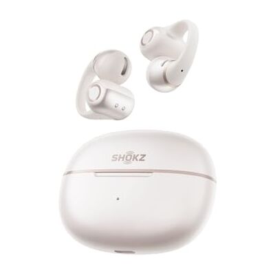 SHOKZ OpenDots Clip-On hoofdtelefoon met vrije oren, Bluetooth 6.1, Dolby Audio, 40 uur batterijduur, oproepen met ruisonderdrukking door IA, weerstand IP57, snel opladen, draadloos, parelwit, 2 stuks SHOKZ OpenDots Clip-On hoofdtelefoon met vrije oren, Bluetooth 6.1, Dolby Audio, 40 uur batterijduur, oproepen met ruisonderdrukking door IA, weerstand IP57, snel opladen, draadloos, parelwit, 2 stuks