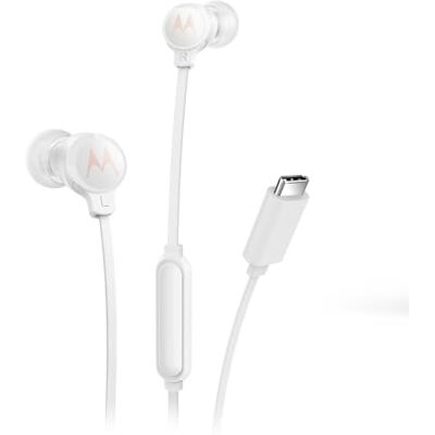 Motorola EARBUDS 3C-S hoofdtelefoon, bekabeld, type C, high-definition geluid, geïntegreerde microfoon, ergonomisch ontwerp en knoopvrije kabel, wit Motorola EARBUDS 3C-S hoofdtelefoon, bekabeld, type C, high-definition geluid, geïntegreerde microfoon, ergonomisch ontwerp en knoopvrije kabel, wit