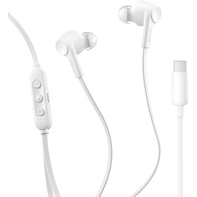 Belkin SoundForm ANC-hoofdtelefoon, bekabeld, met USB-C-aansluiting, in-ear hoofdtelefoon met microfoon, voor iPhone 17, iPhone 16, iPad Mini, Galaxy S25, Google Pixel 9, Android enz., wit Belkin SoundForm ANC-hoofdtelefoon, bekabeld, met USB-C-aansluiting, in-ear hoofdtelefoon met microfoon, voor iPhone 17, iPhone 16, iPad Mini, Galaxy S25, Google Pixel 9, Android enz., wit