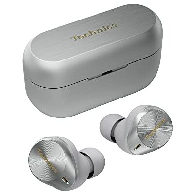 Technics EAH-AZ80E-S Draadloze hoofdtelefoon met ruisonderdrukking, Bluetooth Multipoint 3 apparaten, comfortabele in-ear hoofdtelefoon, draadloos opladen, zilverkleurig Technics EAH-AZ80E-S Draadloze hoofdtelefoon met ruisonderdrukking, Bluetooth Multipoint 3 apparaten, comfortabele in-ear hoofdtelefoon, draadloos opladen, zilverkleurig