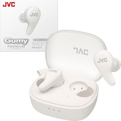 JVC Gumy premium draadloze hoofdtelefoon met ruisonderdrukking, Bluetooth 5.4, lage latentie, 26 uur batterijduur en transparante oplaadbox, USB-C, kokosnoot HA-A23T-W (wit) JVC Gumy premium draadloze hoofdtelefoon met ruisonderdrukking, Bluetooth 5.4, lage latentie, 26 uur batterijduur en transparante oplaadbox, USB-C, kokosnoot HA-A23T-W (wit)