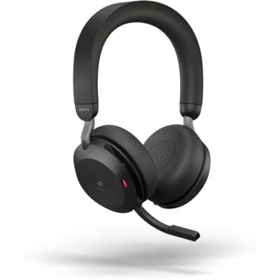 Jabra Evolve2 75 draadloze PC headset met oplaaddock en 8-mic technologie dual-foam stereo headphone met ruisonderdrukking, USB-C Bluetooth-adapter en MS-compatibiliteit zwart Technologie à 8 Microphones, Réduction Active du Bruit, Grand Confort, Batter Jabra Evolve2 75 draadloze PC headset met oplaaddock en 8-mic technologie dual-foam stereo headphone met ruisonderdrukking, USB-C Bluetooth-adapter en MS-compatibiliteit zwart Technologie à 8 Microphones, Réduction Active du Bruit, Grand Confort, Batter
