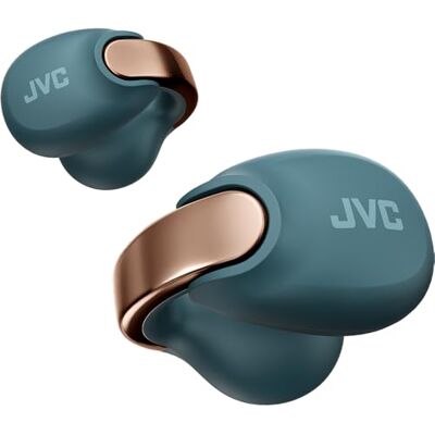 JVC Nearphones Draadloze hoofdtelefoon in oorschelpstijl (oorsieraad) met glanzende hoofdband, comfortabele pasvorm, multipoint-verbinding, Bluetooth 5.3, 24 uur batterijduur, HA-NP1T-A (Carnard Blue) JVC Nearphones Draadloze hoofdtelefoon in oorschelpstijl (oorsieraad) met glanzende hoofdband, comfortabele pasvorm, multipoint-verbinding, Bluetooth 5.3, 24 uur batterijduur, HA-NP1T-A (Carnard Blue)