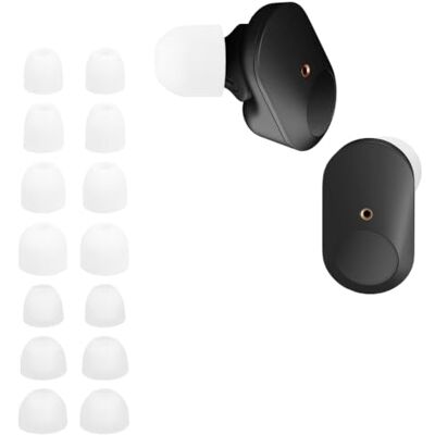 kwmobile 14 x opzetstukken compatibel met Sony WF-1000XM3 / WF-1000XM4 / WF-1000XM5 – reserveoordopjes van siliconen voor hoofdtelefoon, wit-transparant kwmobile 14 x opzetstukken compatibel met Sony WF-1000XM3 / WF-1000XM4 / WF-1000XM5 – reserveoordopjes van siliconen voor hoofdtelefoon, wit-transparant