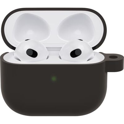 Otterbox Soft Touch-hoes voor AirPods (3e generatie), schokbestendig, valbestendig, ultradun, krasbestendig en krasbestendig voor Apple AirPods, Inclusief karabijnhaak, Zwart Otterbox Soft Touch-hoes voor AirPods (3e generatie), schokbestendig, valbestendig, ultradun, krasbestendig en krasbestendig voor Apple AirPods, Inclusief karabijnhaak, Zwart