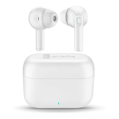 Cellular Line Écouteurs intra-auriculaires sans fil Wavy avec étui de charge, connexion automatique, commandes tactiles et jusqu'à 16 heures d'autonomie totale, blanc Cellular Line Écouteurs intra-auriculaires sans fil Wavy avec étui de charge, connexion automatique, commandes tactiles et jusqu'à 16 heures d'autonomie totale, blanc
