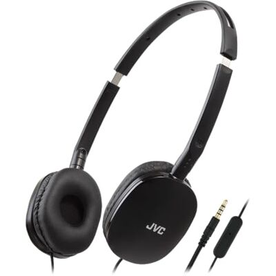 JVC Hoofdtelefoon met platte bedrading plat opvouwbaar ontwerp 30 mm luidspreker zachte oorkussens voor comfort stalen beugel licht en draagbaar HA-S160M-B (zwart) JVC Hoofdtelefoon met platte bedrading plat opvouwbaar ontwerp 30 mm luidspreker zachte oorkussens voor comfort stalen beugel licht en draagbaar HA-S160M-B (zwart)