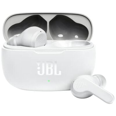JBL Wave 200TWS Echte draadloze hoofdtelefoon voor in de oren Met Bluetooth-technologie en stemassistent Batterijlevensduur tot 25 uur Inclusief oplaadhoesje Wit JBL Wave 200TWS Echte draadloze hoofdtelefoon voor in de oren Met Bluetooth-technologie en stemassistent Batterijlevensduur tot 25 uur Inclusief oplaadhoesje Wit