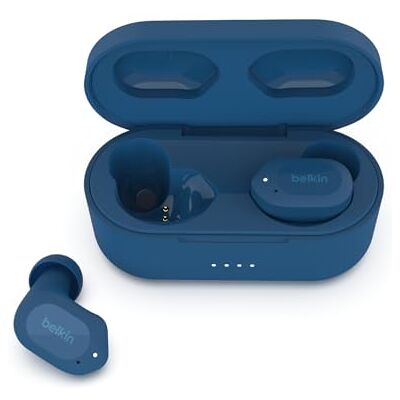 Belkin Soundform Play draadloze bluetooth-hoofdtelefoon, 3 voorinstellingen, IPX5-gecertificeerd voor zweet- en spatbestendigheid, 38 uur batterijduur, voor iPhone, Galaxy, Pixel enz., blauw Belkin Soundform Play draadloze bluetooth-hoofdtelefoon, 3 voorinstellingen, IPX5-gecertificeerd voor zweet- en spatbestendigheid, 38 uur batterijduur, voor iPhone, Galaxy, Pixel enz., blauw