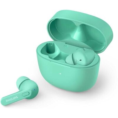 Philips TAT2206GR True Wireless in-ear Bluetooth-hoofdtelefoon, kleine knoppen, zachte siliconen oortiphoes, in 3 maten, ingebouwd in microfoon, comfortabele pasvorm, groen Philips TAT2206GR True Wireless in-ear Bluetooth-hoofdtelefoon, kleine knoppen, zachte siliconen oortiphoes, in 3 maten, ingebouwd in microfoon, comfortabele pasvorm, groen
