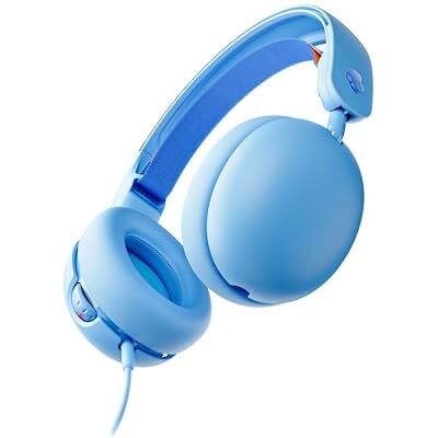 Skullcandy Grom bedrade kinderhoofdtelefoon, volumeregeling, audiopoort, microfoon, werkt met Bluetooth-apparaten en computers, surfblauw Skullcandy Grom bedrade kinderhoofdtelefoon, volumeregeling, audiopoort, microfoon, werkt met Bluetooth-apparaten en computers, surfblauw