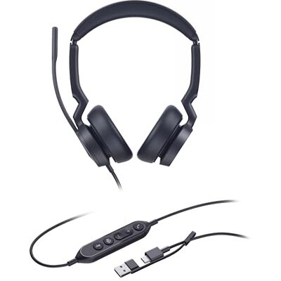 Yealink UH46 Dual Teams USB-C/A Professionele bedrade USB-hoofdtelefoon 1308182 Yealink UH46 Dual Teams USB-C/A Professionele bedrade USB-hoofdtelefoon 1308182