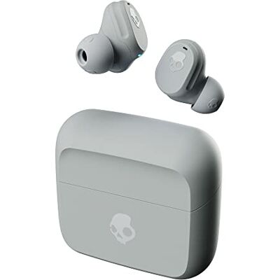Skullcandy Mod Draadloze in-ear hoofdtelefoon, 34 uur batterijduur, microfoon, compatibel met iPhone + Android + Bluetooth-apparaten, grijs/blauw Skullcandy Mod Draadloze in-ear hoofdtelefoon, 34 uur batterijduur, microfoon, compatibel met iPhone + Android + Bluetooth-apparaten, grijs/blauw