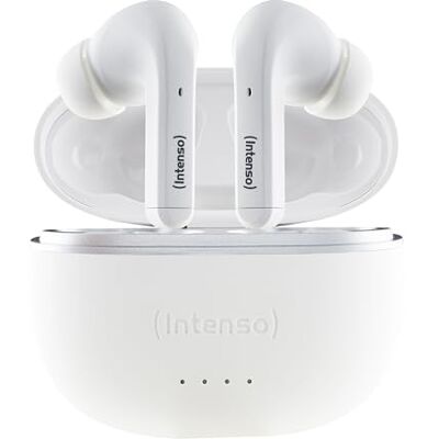 Intenso White Buds T302A TWS True Wireless hoofdtelefoon met actieve ruisonderdrukking en tot 35 uur muziekweergave, klein formaat Intenso White Buds T302A TWS True Wireless hoofdtelefoon met actieve ruisonderdrukking en tot 35 uur muziekweergave, klein formaat