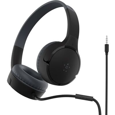 Belkin SoundForm Mini bedrade hoofdtelefoon (voor kinderen, over-ear, geïntegreerde microfoon, voor online leren, school, reizen, gaming, voor apparaten met 3,5 mm audiopoort, zwart) Belkin SoundForm Mini bedrade hoofdtelefoon (voor kinderen, over-ear, geïntegreerde microfoon, voor online leren, school, reizen, gaming, voor apparaten met 3,5 mm audiopoort, zwart)