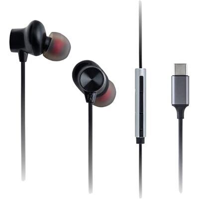 Panasonic RP-TCM225DEK USB-C in-ear hoofdtelefoon, bekabelde hoofdtelefoon met geïntegreerde microfoon en afstandsbediening, krachtige bas, individuele pasvorm, 1,2 m kabel, zwart Panasonic RP-TCM225DEK USB-C in-ear hoofdtelefoon, bekabelde hoofdtelefoon met geïntegreerde microfoon en afstandsbediening, krachtige bas, individuele pasvorm, 1,2 m kabel, zwart