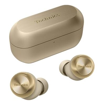 Technics EAH-AZ100E-S Draadloze hoofdtelefoon met ruisonderdrukking, Bluetooth Multipoint, Voice Focus AI, comfortabele in-ear hoofdtelefoon, champagnegoud Technics EAH-AZ100E-S Draadloze hoofdtelefoon met ruisonderdrukking, Bluetooth Multipoint, Voice Focus AI, comfortabele in-ear hoofdtelefoon, champagnegoud
