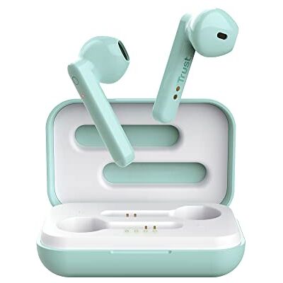 Trust Mobile Primo Touch Bluetooth-hoofdtelefoon met oplaadcase, True Wireless, geïntegreerde microfoon, tot 10 uur gebruik, voor Android, Chrome OS, iOS, MacOS, Windows, turquoise Trust Mobile Primo Touch Bluetooth-hoofdtelefoon met oplaadcase, True Wireless, geïntegreerde microfoon, tot 10 uur gebruik, voor Android, Chrome OS, iOS, MacOS, Windows, turquoise