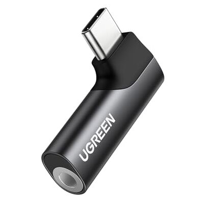 UGREEN Adapter USB C Jack 3,5 mm Micro TRRS gebogen 90 graden DAC (zwart) UGREEN Adapter USB C Jack 3,5 mm Micro TRRS gebogen 90 graden DAC (zwart)