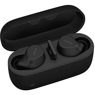 Jabra Evolve2 Buds True Wireless, ANC, MultiSensor Voice draadloze in-ear Bluetooth-hoofdtelefoon en draadloze inductie-oplader, MS Teams gecertificeerd, compatibel met andere oplossingen, zwart Jabra Evolve2 Buds True Wireless, ANC, MultiSensor Voice draadloze in-ear Bluetooth-hoofdtelefoon en draadloze inductie-oplader, MS Teams gecertificeerd, compatibel met andere oplossingen, zwart