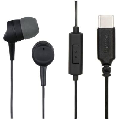 Hama Sea In-Ear Earset, USB-C, Micro Inline, antwoordknop, knikbeschermkabel Hama Sea In-Ear Earset, USB-C, Micro Inline, antwoordknop, knikbeschermkabel