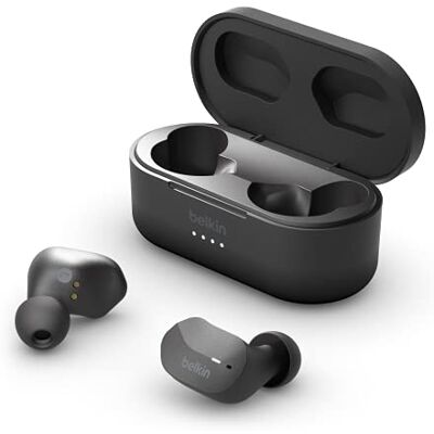 Belkin True Wireless SoundForm hoofdtelefoon (Bluetooth-hoofdtelefoon voor iPhone, Samsung, Google, touch-bediening, oplaadcase, 24 uur luistertijd, geluidsisolatie, waterdicht, zwart) Belkin True Wireless SoundForm hoofdtelefoon (Bluetooth-hoofdtelefoon voor iPhone, Samsung, Google, touch-bediening, oplaadcase, 24 uur luistertijd, geluidsisolatie, waterdicht, zwart)