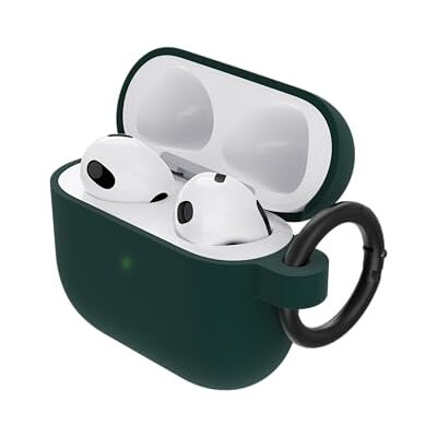 Otterbox Soft Touch-hoes voor AirPods 3e generatie 2021, schokbestendig, valbescherming, ultradun, krasbestendig en krasbestendig voor AirPods, Inclusief karabijnhaak, Donkergroen Otterbox Soft Touch-hoes voor AirPods 3e generatie 2021, schokbestendig, valbescherming, ultradun, krasbestendig en krasbestendig voor AirPods, Inclusief karabijnhaak, Donkergroen