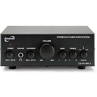 Dynavox CS-PA1 MK II Mini Stereo-versterker Bass & Treble Sound Control 3,5 mm jack connector voor hoofdtelefoon zwart Dynavox CS-PA1 MK II Mini Stereo-versterker Bass & Treble Sound Control 3,5 mm jack connector voor hoofdtelefoon zwart
