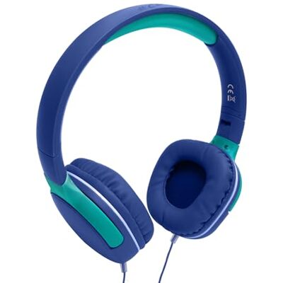 Celly , Hoofdtelefoon met kabel voor kinderen, geïntegreerde microfoon, verstelbare hoofdband, compatibel met AUX-apparaten, 3,5 mm jackstekker, kleur blauw Celly , Hoofdtelefoon met kabel voor kinderen, geïntegreerde microfoon, verstelbare hoofdband, compatibel met AUX-apparaten, 3,5 mm jackstekker, kleur blauw