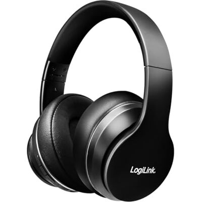 Logilink BT0053 BT v5.0 Active Noise Cancelling (ANC) hoofdtelefoon met actieve ruisonderdrukking en beschermende draagbox, vliegtuigadapter, over-ear, zwart Logilink BT0053 BT v5.0 Active Noise Cancelling (ANC) hoofdtelefoon met actieve ruisonderdrukking en beschermende draagbox, vliegtuigadapter, over-ear, zwart