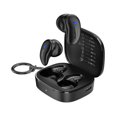 Belkin SoundForm Anywhere Draadloze Bluetooth-hoofdtelefoon, licht, comfortabel om te dragen, de hele dag, IPX4-gecertificeerd, voor iPhone, iPad, tablets, laptops, fietsen, sport enz., zwart Belkin SoundForm Anywhere Draadloze Bluetooth-hoofdtelefoon, licht, comfortabel om te dragen, de hele dag, IPX4-gecertificeerd, voor iPhone, iPad, tablets, laptops, fietsen, sport enz., zwart
