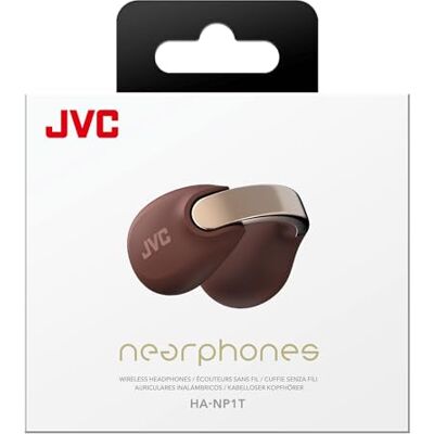 JVC Nearphones Draadloze hoofdtelefoon in oorschelpstijl (oorsieraad) met glanzende hoofdband, comfortabele pasvorm, multipoint-verbinding, Bluetooth 5.3, 24 uur batterijduur, HA-NP1T-T (bruin) JVC Nearphones Draadloze hoofdtelefoon in oorschelpstijl (oorsieraad) met glanzende hoofdband, comfortabele pasvorm, multipoint-verbinding, Bluetooth 5.3, 24 uur batterijduur, HA-NP1T-T (bruin)