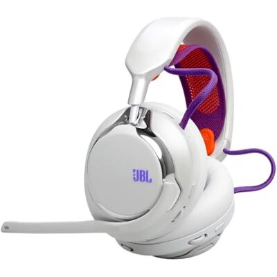 JBL Quantum 950 Gaming Headset, draadloos, Bluetooth, wit Multiplatform met Quantum ruimtelijk geluid, ruisonderdrukkende microfoon, USB-C-kabel, 50 uur batterijduur JBL Quantum 950 Gaming Headset, draadloos, Bluetooth, wit Multiplatform met Quantum ruimtelijk geluid, ruisonderdrukkende microfoon, USB-C-kabel, 50 uur batterijduur