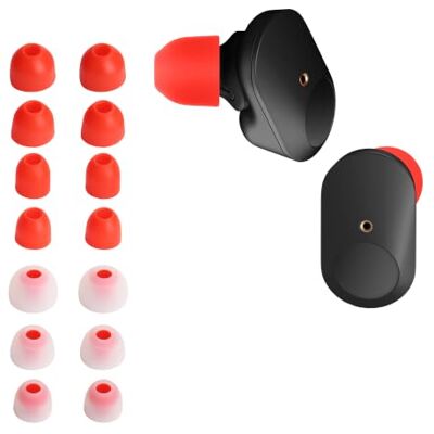 kwmobile 14 x opzetstukken compatibel met Sony WF-1000XM3 / WF-1000XM4 / WF-1000XM5 – reserveoordopjes van siliconen voor hoofdtelefoon, rood kwmobile 14 x opzetstukken compatibel met Sony WF-1000XM3 / WF-1000XM4 / WF-1000XM5 – reserveoordopjes van siliconen voor hoofdtelefoon, rood