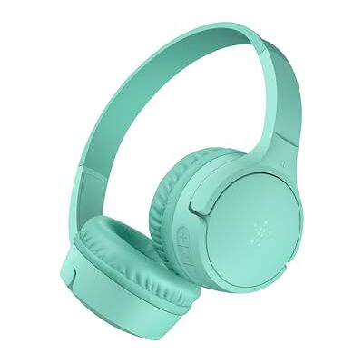 Belkin SoundForm Draadloze mini-hoofdtelefoon voor kinderen met geïntegreerde microfoon (over het oor, 30 uur looptijd, voor leren, reizen, grappige stickers, voor iPhone, iPad, Galaxy, groen) Belkin SoundForm Draadloze mini-hoofdtelefoon voor kinderen met geïntegreerde microfoon (over het oor, 30 uur looptijd, voor leren, reizen, grappige stickers, voor iPhone, iPad, Galaxy, groen)