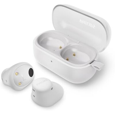 Philips TAT2149WT True Wireless In Ear Bluetooth hoofdtelefoon, kleine knoppen, grote waarde natuurlijk geluid. Dynamische bas, zakformaat oplaadcase, heldere oproepen, wit Philips TAT2149WT True Wireless In Ear Bluetooth hoofdtelefoon, kleine knoppen, grote waarde natuurlijk geluid. Dynamische bas, zakformaat oplaadcase, heldere oproepen, wit