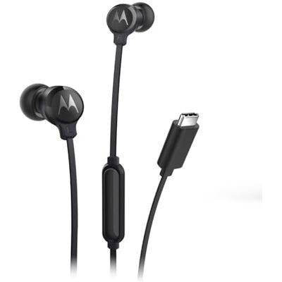 Motorola EARBUDS 3C-S hoofdtelefoon, bekabeld, type C, high-definition geluid, geïntegreerde microfoon, ergonomisch ontwerp en knoopvrije kabel, zwart Motorola EARBUDS 3C-S hoofdtelefoon, bekabeld, type C, high-definition geluid, geïntegreerde microfoon, ergonomisch ontwerp en knoopvrije kabel, zwart