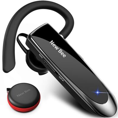 New Bee Handsfree, bluetooth, hoofdtelefoon, draadloos, Bluetooth, met microfoon, 60 dagen standby-tijd, handsfree met microfoon, voor iPhone Samsung, HTC, LG, Sony, PC (zwart) New Bee Handsfree, bluetooth, hoofdtelefoon, draadloos, Bluetooth, met microfoon, 60 dagen standby-tijd, handsfree met microfoon, voor iPhone Samsung, HTC, LG, Sony, PC (zwart)