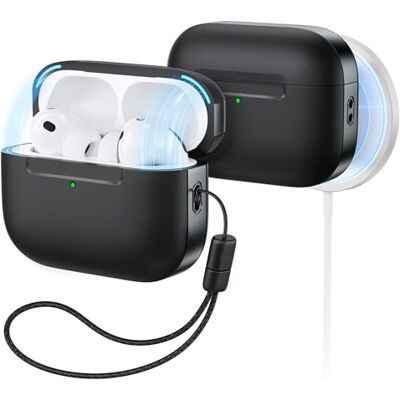 ESR Hoes voor AirPods Pro 3 Gen (2025), compatibel met AirPods Pro 3 (USB-C/Lightning kabel), MagSafe-compatibele hoes, valbescherming, magneetsluiting, Pulse-serie ESR Hoes voor AirPods Pro 3 Gen (2025), compatibel met AirPods Pro 3 (USB-C/Lightning kabel), MagSafe-compatibele hoes, valbescherming, magneetsluiting, Pulse-serie