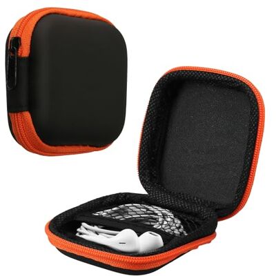 kwmobile Hoofdtelefoonhoesjes, harde beschermhoes met ritssluiting voor hoofdtelefoon, oranje-zwart kwmobile Hoofdtelefoonhoesjes, harde beschermhoes met ritssluiting voor hoofdtelefoon, oranje-zwart
