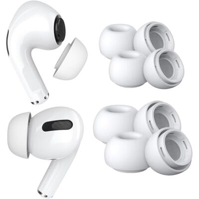 MMOBIEL 4 paar reserveopzetstukken voor AirPods Pro Gen 1 en 2 van – siliconen oordopjes met gat voor ruisonderdrukking, draagbare opbergdoos en aanpasbaar aan de opladerbehuizing – 2 x S 2 x M, wit MMOBIEL 4 paar reserveopzetstukken voor AirPods Pro Gen 1 en 2 van – siliconen oordopjes met gat voor ruisonderdrukking, draagbare opbergdoos en aanpasbaar aan de opladerbehuizing – 2 x S 2 x M, wit
