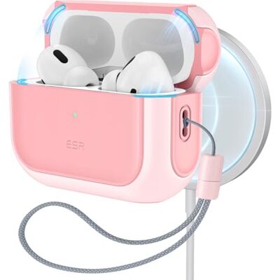ESR Beschermhoes voor Airpods Pro 2/1, compatibel met AirPods Pro 2023/2022/2019 (USB-C/Lightning-kabel), compatibel met MagSafe, hybride bescherming tegen vallen, roze ESR Beschermhoes voor Airpods Pro 2/1, compatibel met AirPods Pro 2023/2022/2019 (USB-C/Lightning-kabel), compatibel met MagSafe, hybride bescherming tegen vallen, roze