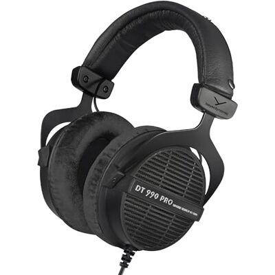 beyerdynamic DT 990 PRO Over-Ear Studio Monitor-hoofdtelefoon stereoconstructie met open achterkant, bedraad (80 Ohm, zwart (beperkte editie)) beyerdynamic DT 990 PRO Over-Ear Studio Monitor-hoofdtelefoon stereoconstructie met open achterkant, bedraad (80 Ohm, zwart (beperkte editie))