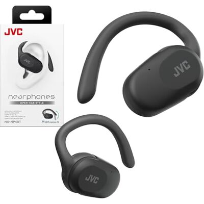 JVC Nearphones Draadloze open-ear hoofdtelefoon met draaibare beweging, microfoon, Bluetooth 5.4, 26 uur batterijduur, HA-NP40T-B (zwart) JVC Nearphones Draadloze open-ear hoofdtelefoon met draaibare beweging, microfoon, Bluetooth 5.4, 26 uur batterijduur, HA-NP40T-B (zwart)