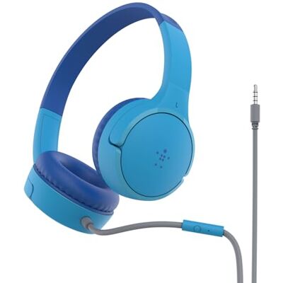 Belkin SoundForm Mini bedrade hoofdtelefoon (voor kinderen, over-ear, geïntegreerde microfoon, voor online leren, school, reizen, gaming, voor apparaten met 3,5 mm audiopoort, blauw) Belkin SoundForm Mini bedrade hoofdtelefoon (voor kinderen, over-ear, geïntegreerde microfoon, voor online leren, school, reizen, gaming, voor apparaten met 3,5 mm audiopoort, blauw)