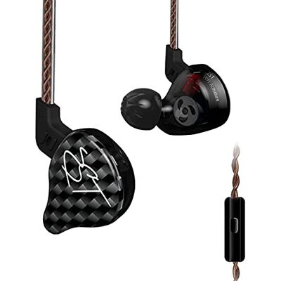 Yinyoo KZ ZST Hybride hoofdtelefoon met dynamische armatuur in het oor 1BA+1DD Hifi (met microfoon, zwart) Yinyoo KZ ZST Hybride hoofdtelefoon met dynamische armatuur in het oor 1BA+1DD Hifi (met microfoon, zwart)