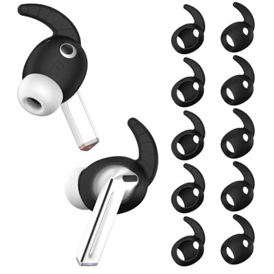 TUDIOW 5 paar sport-oordopjes, siliconen, antislip, krasbestendig, voor Samsung Galaxy Buds 3 Pro, zwart TUDIOW 5 paar sport-oordopjes, siliconen, antislip, krasbestendig, voor Samsung Galaxy Buds 3 Pro, zwart