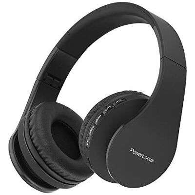 PowerLocus Opvouwbare on-ear Bluetooth-hoofdtelefoon, hifi-stereo hoofdtelefoon met diepe bas, micro SD/TF, FM-radio en bekabelde modus, geïntegreerde microfoons, zachte oorbeschermers voor telefoon/pc PowerLocus Opvouwbare on-ear Bluetooth-hoofdtelefoon, hifi-stereo hoofdtelefoon met diepe bas, micro SD/TF, FM-radio en bekabelde modus, geïntegreerde microfoons, zachte oorbeschermers voor telefoon/pc
