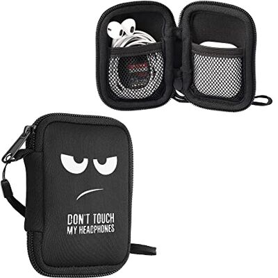 kwmobile Hoofdtelefoonhoes compatibel met in-ear hoofdtelefoon Schokbestendige beschermhoes oorschelpen met ritssluiting en net grijs-zwart kwmobile Hoofdtelefoonhoes compatibel met in-ear hoofdtelefoon Schokbestendige beschermhoes oorschelpen met ritssluiting en net grijs-zwart